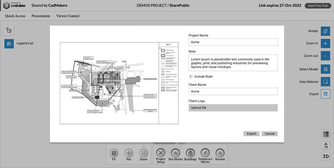 cmBuilder - Export