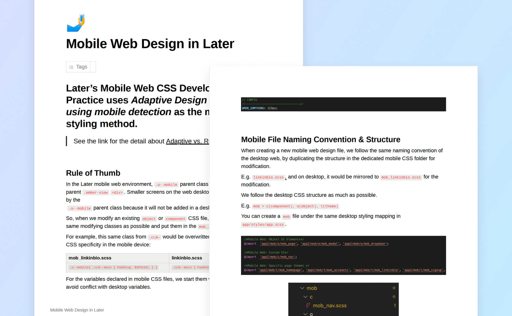 Later Mobile Web Design System Documentation